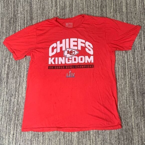 NFL Proline Kansas City Chiefs XL Super Bowl Champions T Shirt Red Short Sleeve - Picture 1 of 6
